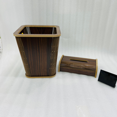 Dustbin &Tissue Wood Set