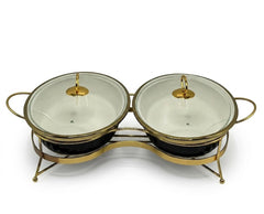Luxury Porcelain Twin Oval Chafing Dish