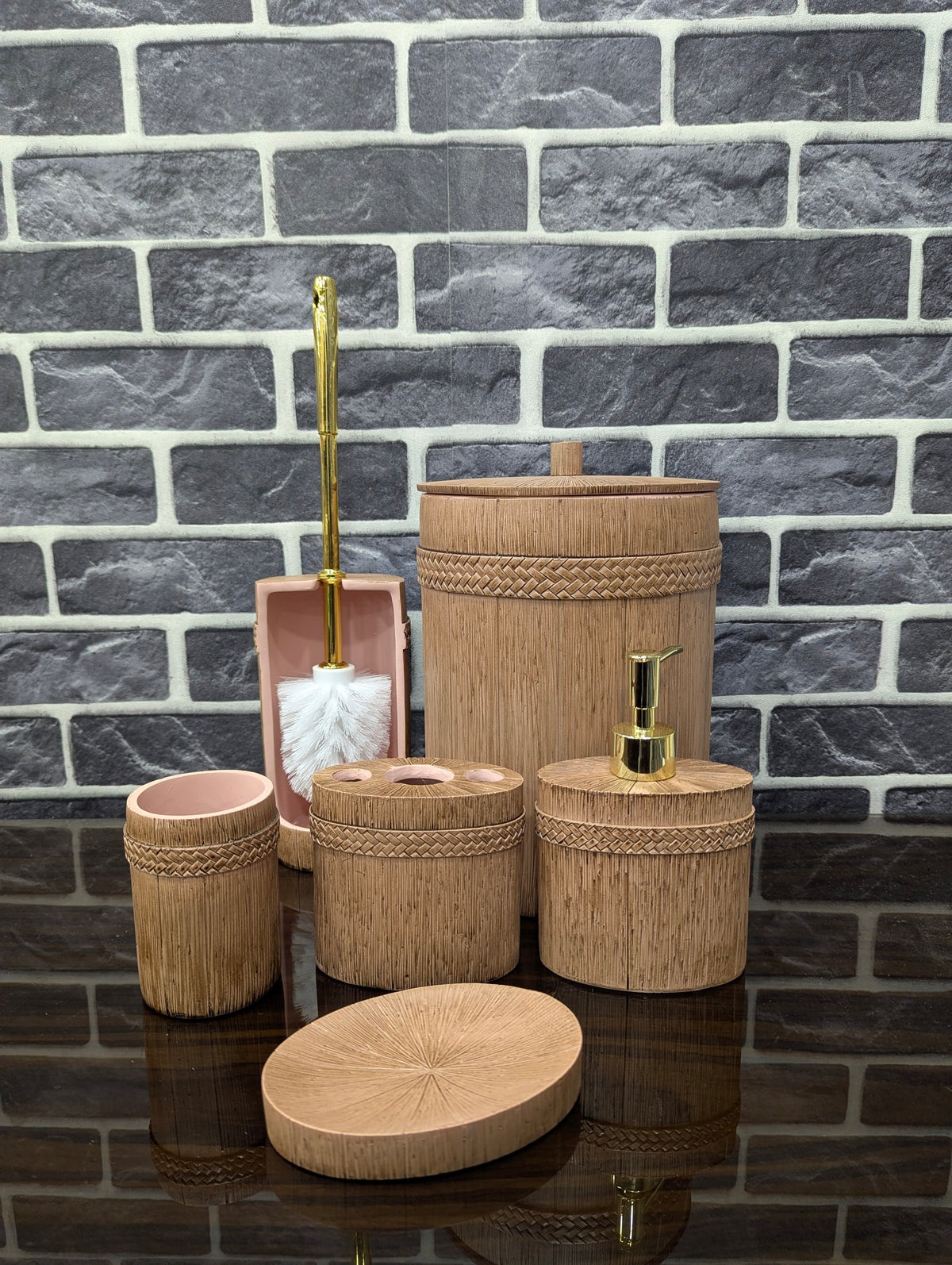 Fiber 6 Pcs Bathroom Set