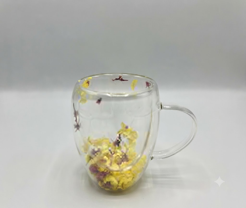 Dried Flower Glass Mug (350ml)