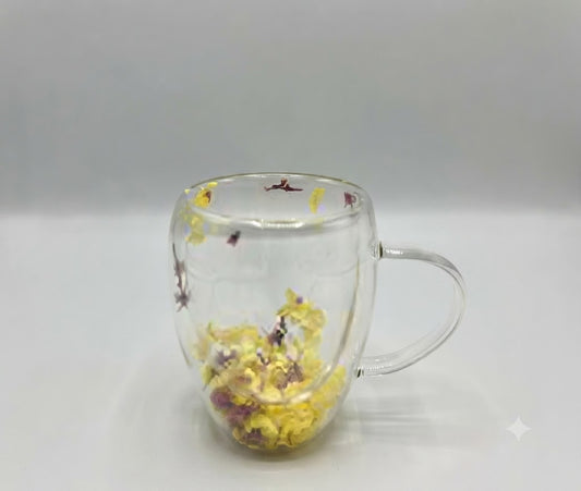 Dried Flower Glass Mug (350ml)