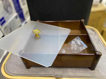 4 Partition Dry fruit Tray Square Brown