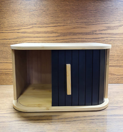 Wooden Bread Box With Slide Lid