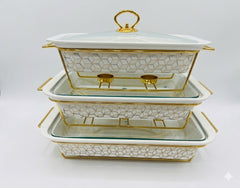 Luxury Porcelain Rectangle Chafing Dish