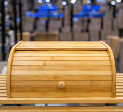 Bamboo Bread Box With Bamboo Cover