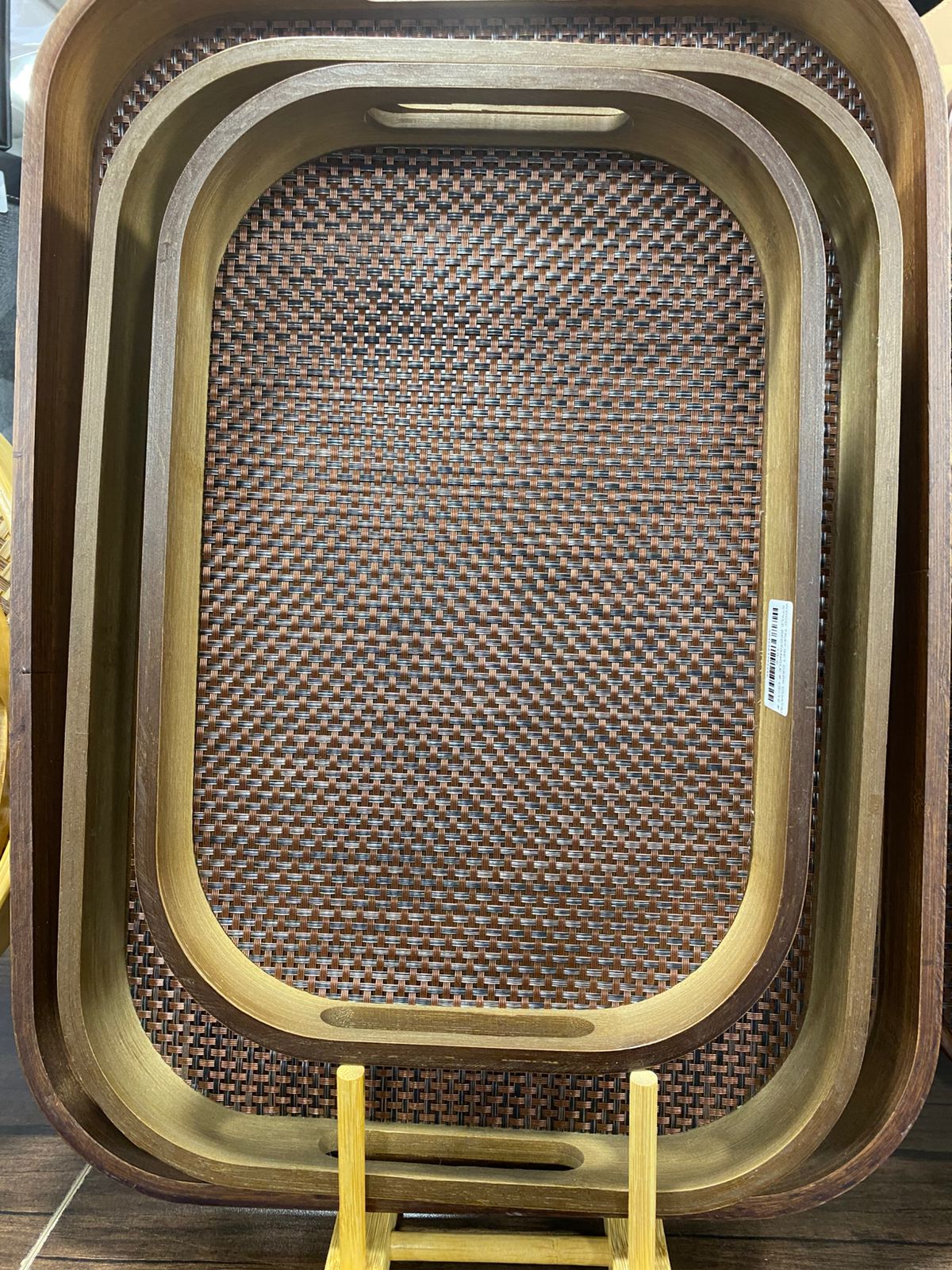 Handcrafted Bamboo Rattan Trays Set
