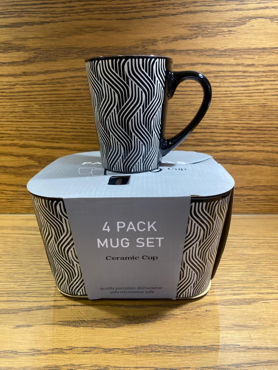 4 Pcs Print Mugs Set