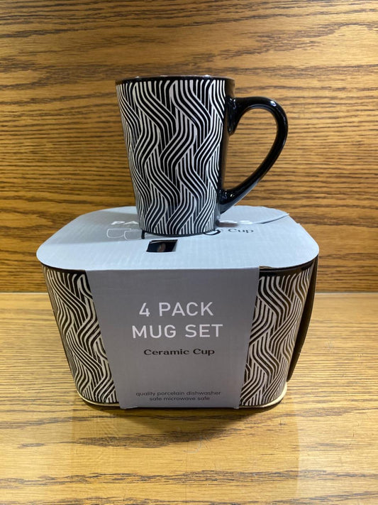 4 Pcs Print Mugs Set