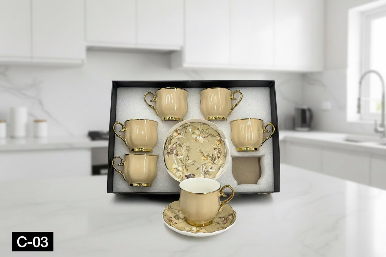 12 Pcs Cup & Saucers Set