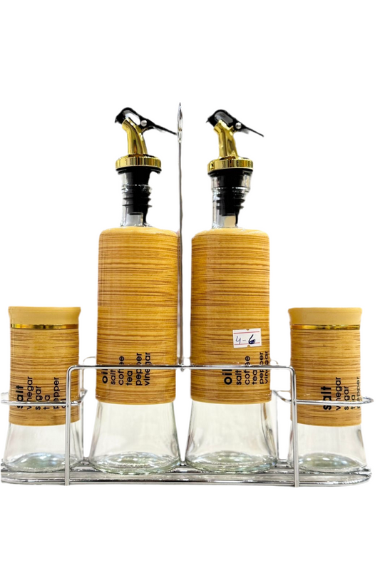 4 Pcs Oil Bottle / Salt and Pepper Set