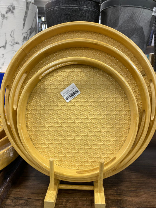 Handcrafted Bamboo Rattan Trays Set