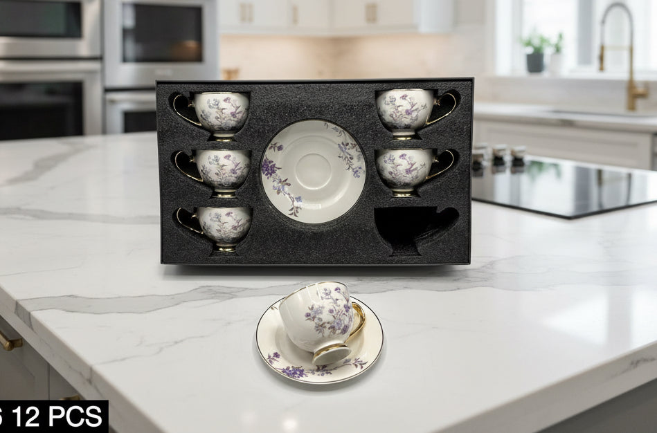 12 Pcs Cup & Saucers Set