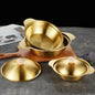Golden Serving Bowl With Wooden Knob
