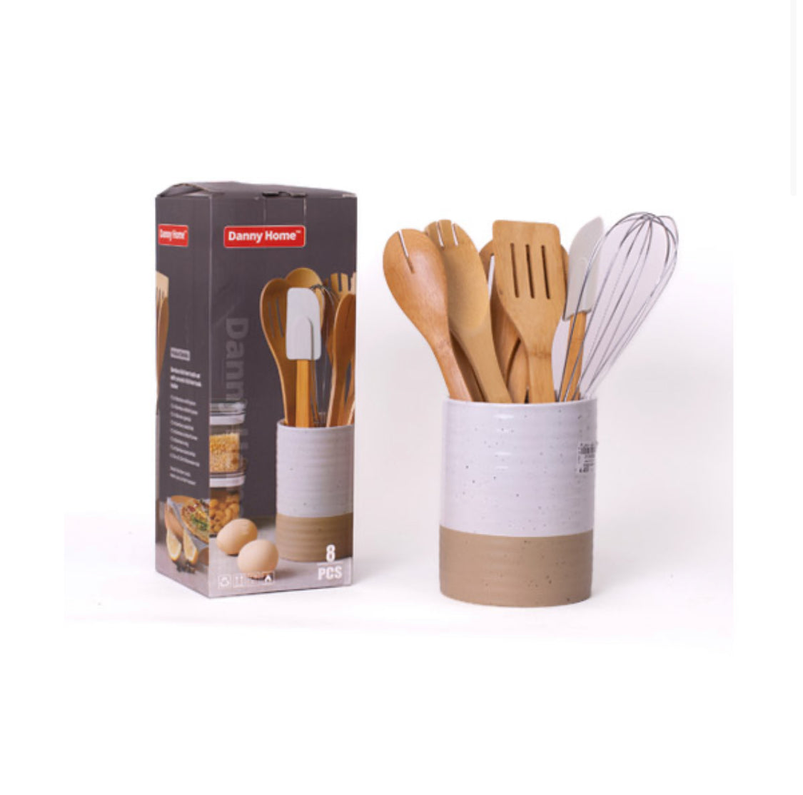 Danny Home Kitchen Bamboo Kitchen Utensils Tool Set