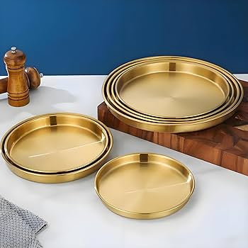 Golden Thali Style Plate 