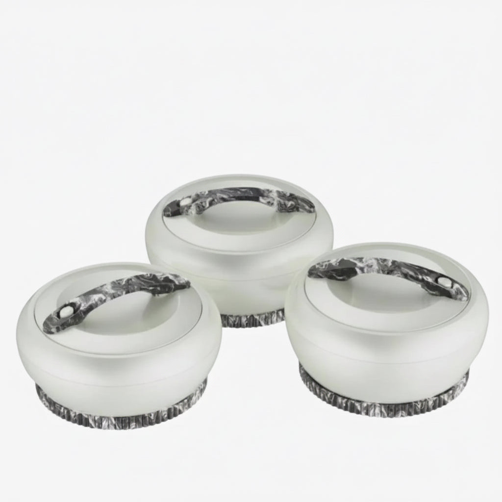 Forever Gold Hotpot White With Black Marble Finish