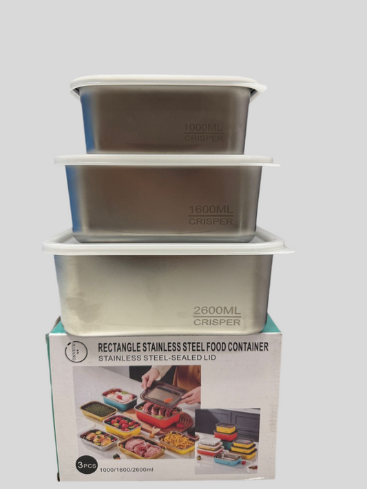 Stainless Steel 3Pcs Storage Set