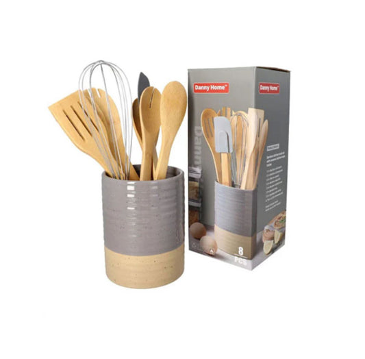 Danny Home Kitchen Bamboo Kitchen Utensils Tool Set
