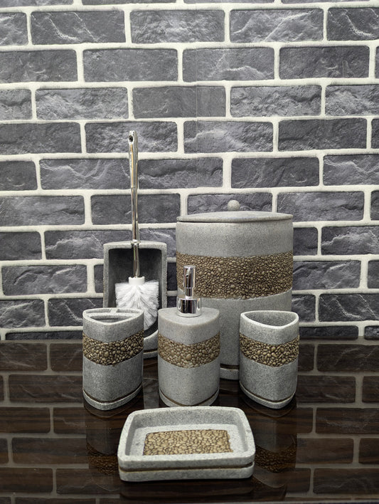 Fiber 6 Pcs Bathroom Set