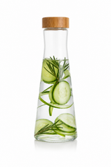 Premium Borosilicate Glass Water Carafe with Bamboo Lid | Infuser Bottle for Fruit-Infused Drinks