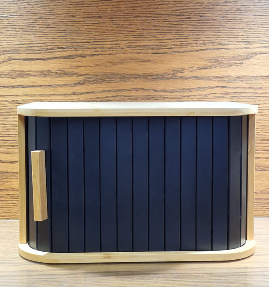 Wooden Bread Box With Slide Lid