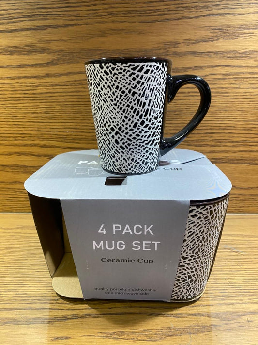 4 Pcs Print Mugs Set