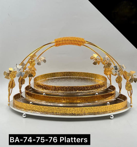 Golden Oval Platter Set