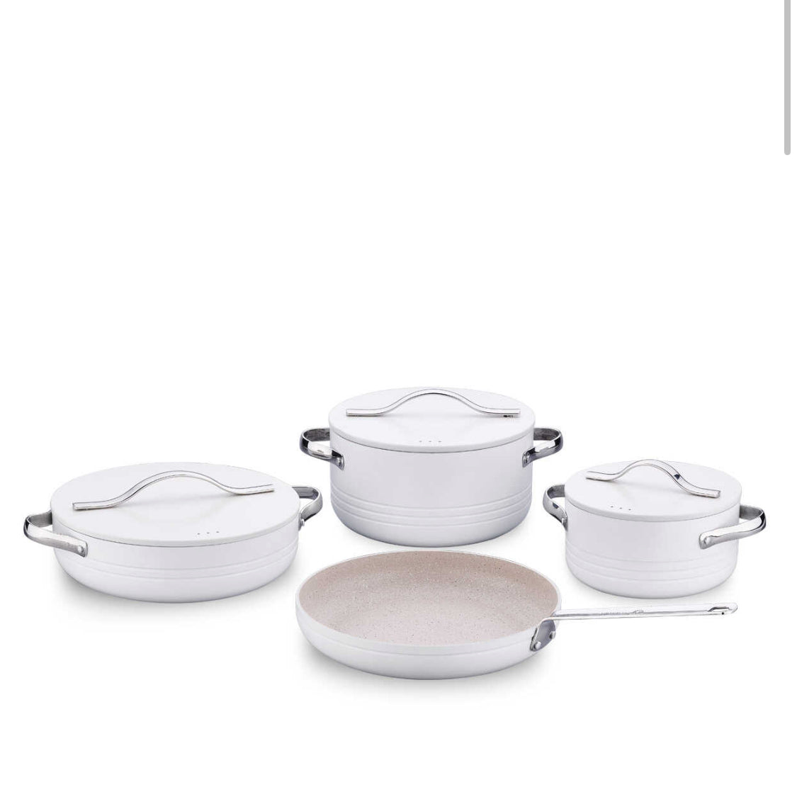 Korkmaz Linea Plus 7 Pieces Vanilla Cookware Set A2620-1