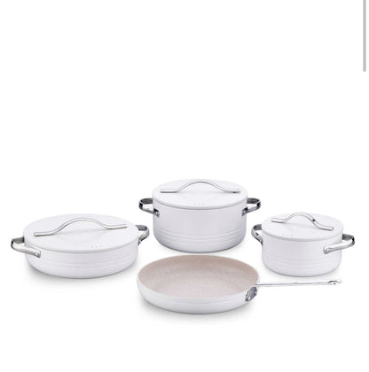 Korkmaz Linea Plus 7 Pieces Vanilla Cookware Set A2620-1