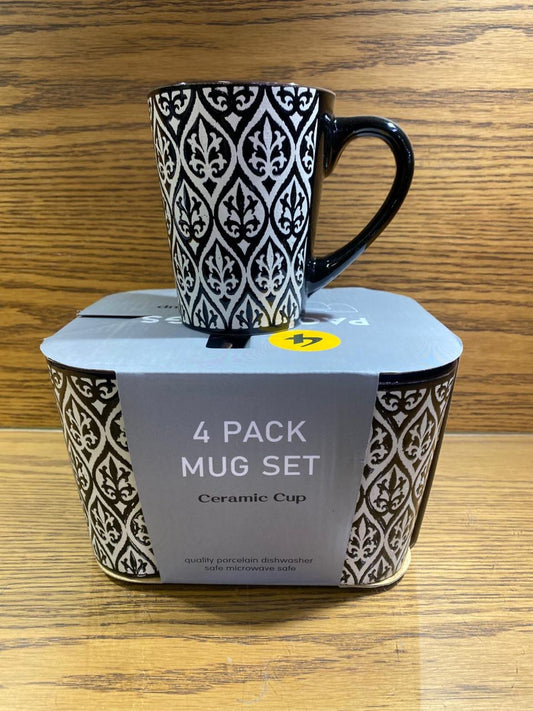 4 Pcs Print Mugs Set