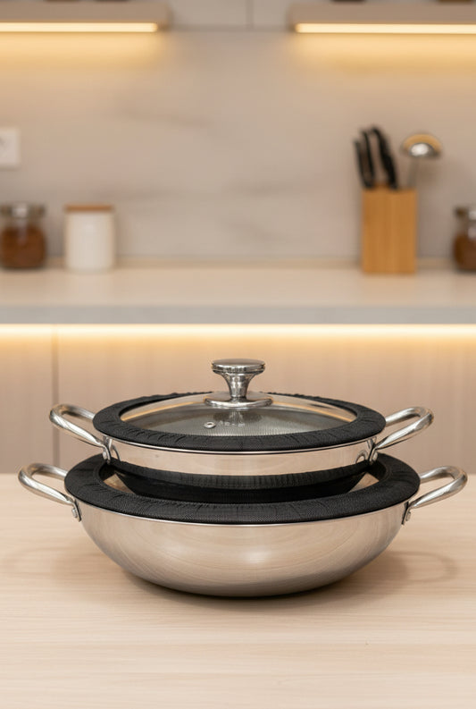 Contay Laser Coating Spider Web Wok Double Handle