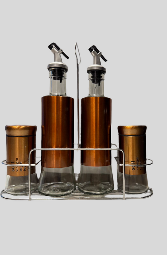 4 Pcs Oil Bottle / Salt and Pepper Set