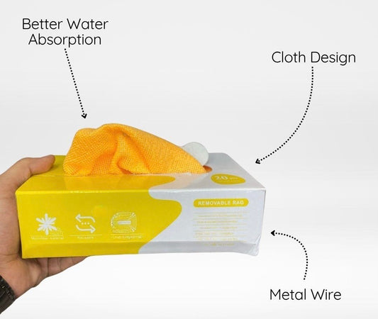 Microfiber Removable Cleaning Rags - 20Pcs Pack