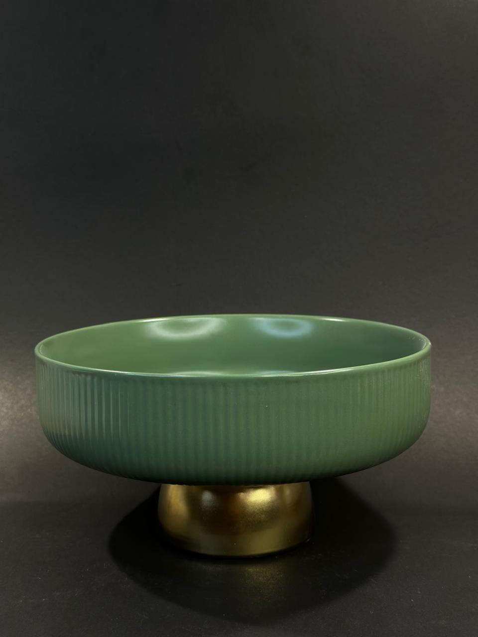 Ceramic Golden Footed
Fruit Bowl - 8 Inch