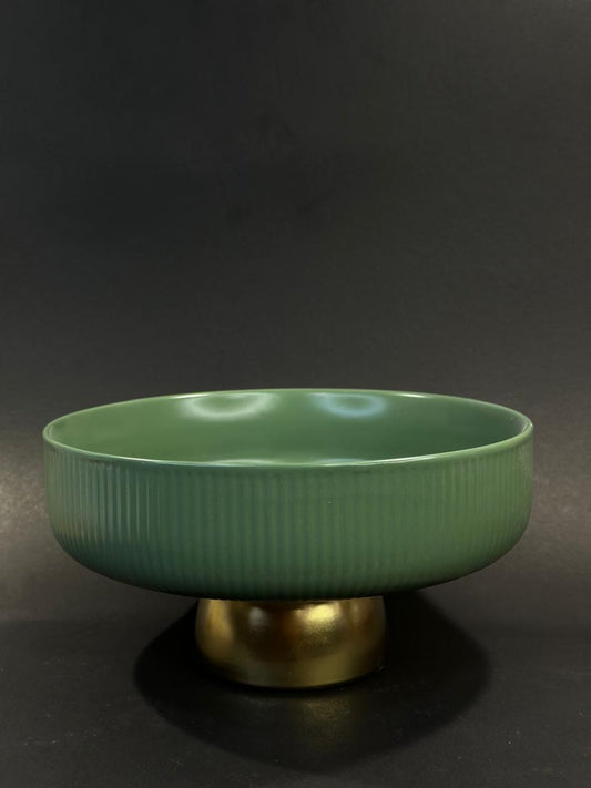 Ceramic Golden Footed
Fruit Bowl - 8 Inch