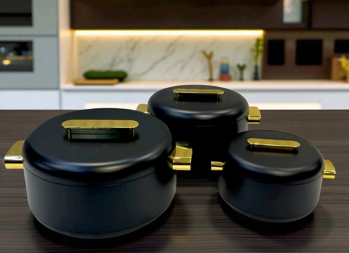 Forever Gold 3Pcs Hotpot Set Black