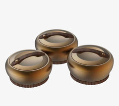 Forever Gold Hotpot Matte Rose Gold With Dark Wooden Finish