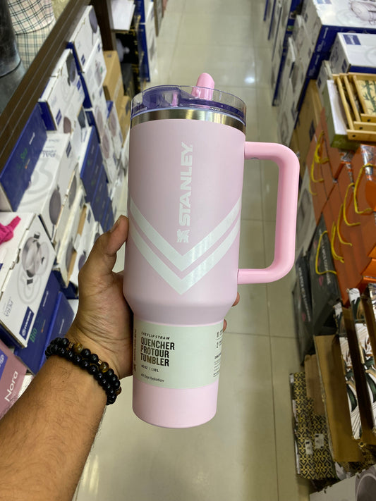 The Quencher Pro Sipper Tumbler Plumeria Chevron