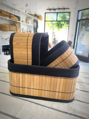 Multipurpose Bamboo Basket Set Black