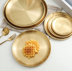 Elegant Stainless Steel
Round Serving Plates