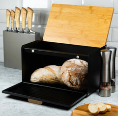 Bread Box, Steel-Bambus