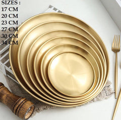Elegant Stainless Steel
Round Serving Plates