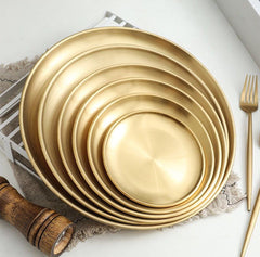 Elegant Stainless Steel
Round Serving Plates