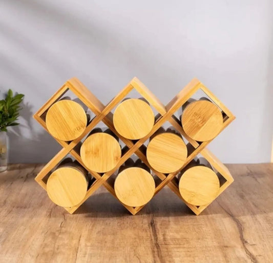 8pcs Wooden Spice Rack