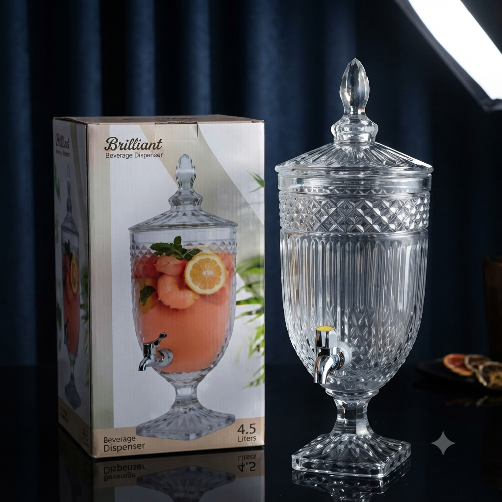 Brilliant 4.5L premium glass beverage dispenser
