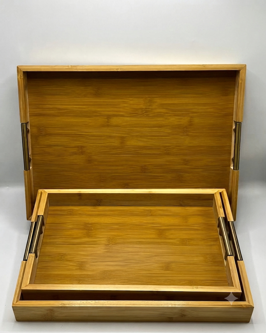 3-Piece Wooden Tray Set