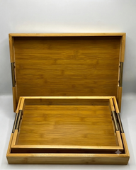 3-Piece Wooden Tray Set