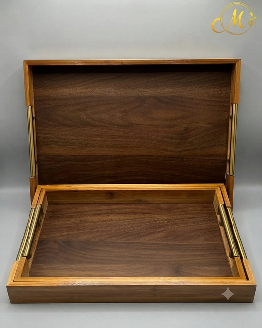 3-Piece Wooden Tray Set