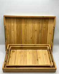 3-Piece Wooden Tray Set