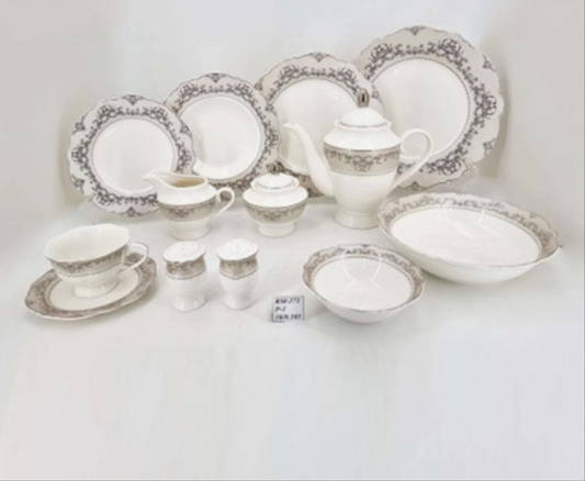 Dinner Set Border-D Black 47PCS 6 Person